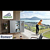 Biohort Romeo Geräteschrank Gr. M (Außenmaß inkl. Dachüberstand (B x T): 132 x 57 cm, Stahl, Dunkelgrau Metallic) | BAUHAUS