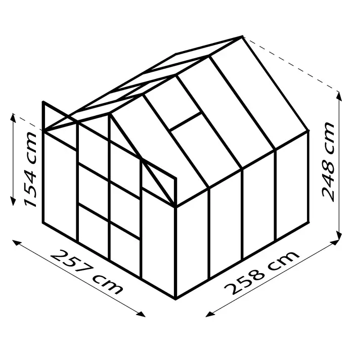 Vitavia Gewächshaus Uranus 6700 - Außenmaß inkl. Dachüberstand (B x T): 257 x 258 cm, 4 mm, Schwarz - Schwarzer Hintergrund, ideal für minimalistische Designs und um Inhalte hervorzuheben. Perfekt für Webseiten und Präsentationen.