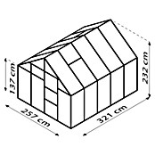 Vitavia Gewächshaus Merkur 8300 (3,21 x 2,57 x 2,3 m, Farbe: Aluminium, Polycarbonat, 4 mm)