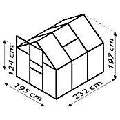 Vitavia Gewächshaus Calypso 4400 (2,32 x 1,95 x 2,07 m, Farbe: Anthrazit, Polycarbonat, 6 mm)