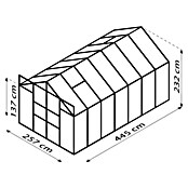 Vitavia Gewächshaus Mars 11500 (4,45 x 2,57 x 2,3 m, Farbe: Aluminium, Polycarbonat, 6 mm)