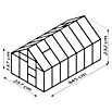 Vitavia Gewächshaus (4,45 x 2,57 x 2,3 m, Farbe: Aluminium, Polycarbonat, 4 mm)