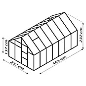 Vitavia Gewächshaus Merkur 11500 (4,45 x 2,57 x 2,3 m, Farbe: Aluminium, Polycarbonat, 6 mm)