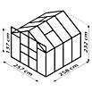 Vitavia Gewächshaus (2,58 x 2,57 x 2,3 m, Farbe: Aluminium, Polycarbonat, 4 mm)