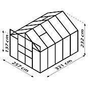 Vitavia Gewächshaus Mars 8300 (3,21 x 2,57 x 2,3 m, Farbe: Aluminium, Polycarbonat, 4 mm)