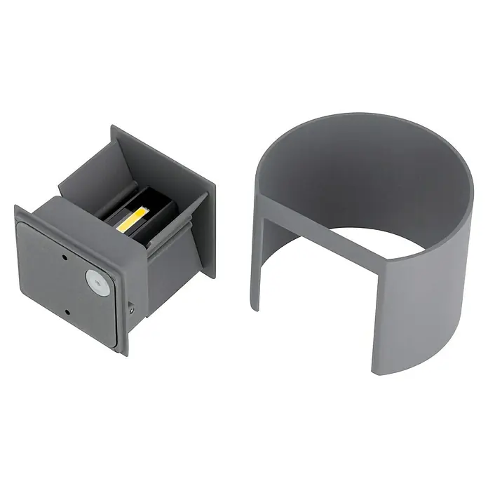 Starlux LED-Außenwandleuchte Umea8 W, 11,6 x 13,6 x 10 cm, Anthrazit, IP54 - Graue LED-Wandleuchte mit abnehmbarer Blende, die ein warmes, einladendes Licht für den Außenbereich bietet.