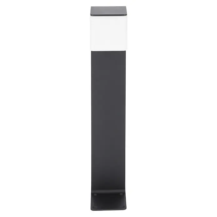 Steinel Sobremuro exterior GL 80 SC - Color del marco: Antracita, Blanco cálido, 13,2 x 11 x 63,25 cm, Con bombillas - Luminaria de exterior elegante y moderna con cuerpo gris y sección de iluminación blanca en la parte superior. Ideal para senderos de jardín.