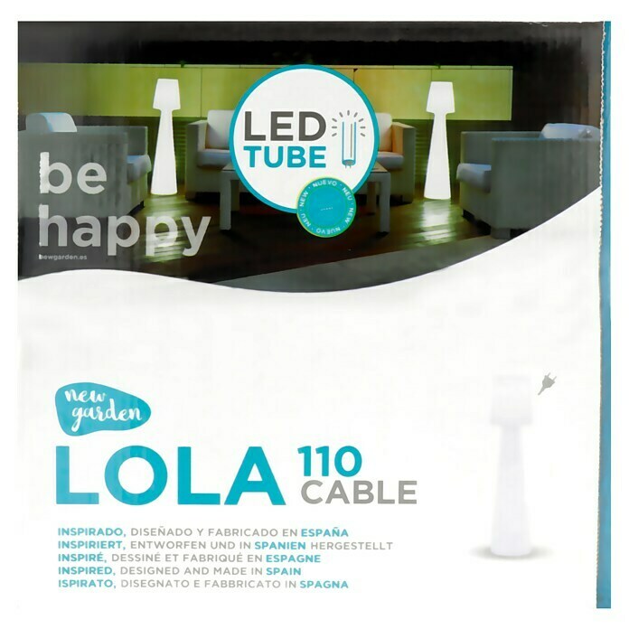 Lámpara de diseño para exterior (Altura: 110 cm, Potencia: 16 W, Blanco cálido)