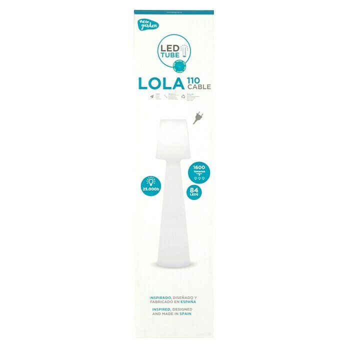 Lámpara de diseño para exterior (Altura: 110 cm, Potencia: 16 W, Blanco cálido)