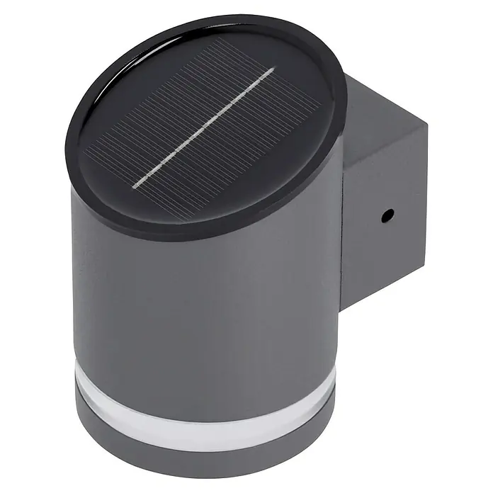 BAUHAUS Solar-Außenwandleuchte - 0,1 W, L x B x H: 12 x 9 x 12,5 cm, Anthrazit, 15 lm - Diese Solar-Wandleuchte ist eine stilvolle und energieeffiziente Beleuchtungslösung für den Außenbereich. Das moderne Design fügt sich nahtlos ein.