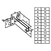 HBS Betz Doppelschienenträger Typ 10 (Stahl, 65 x 55 x 50 mm)