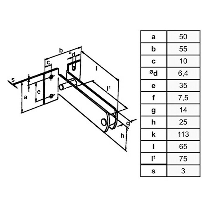 HBS Betz Doppelschienenträger Typ 10Stahl, 65 x 55 x 50 mm Unknown