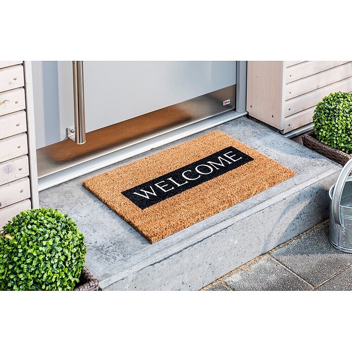 Astra Coco Design Kokosfußmatte (Welcome, Kokosbraun/Schwarz/Weiß, 60 x 40 cm, 100 % Kokos)