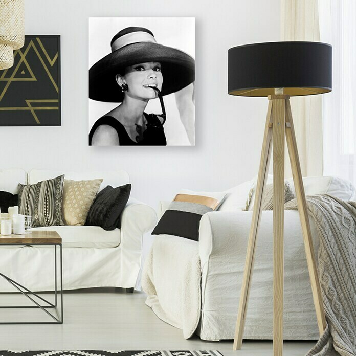 Impresión artística en lienzo y bastidor Audrey Hepburn (Hollywood, 60 x 80 cm)