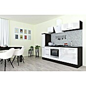 Respekta Premium Composición de cocina (Ancho: 240 cm, Con dispositivos eléctricos, Blanco de alto brillo)