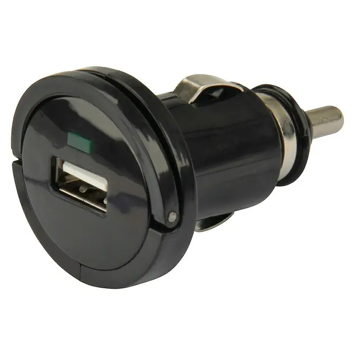 Cartrend USB-Adapter - USB-Anschluss: 5 V DC - Nahaufnahme eines schwarzen USB-Autoladegeräts.