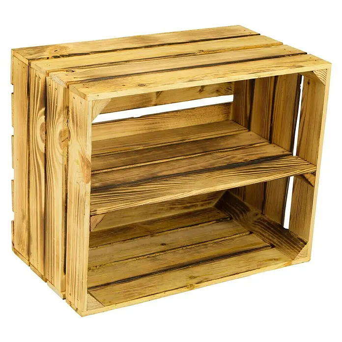 Holzregal Johanna - L x B x H: 40 x 50 x 30 cm, Holz, Braun - Ein vielseitiger, rustikaler Holzregal-Einsatz zur Aufbewahrung oder Präsentation von Produkten in Ihrem Geschäft oder zu Hause.