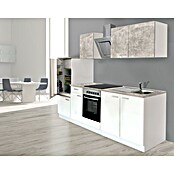 Respekta Composición de cocina (Ancho: 270 cm, Con dispositivos eléctricos, Blanco)