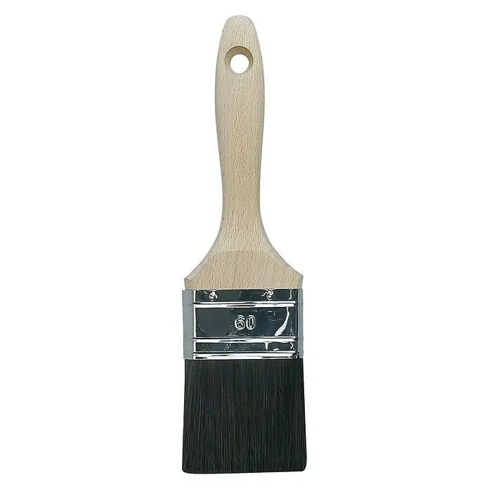 F18 Flachpinsel - Breite Borsten: 60 mm, Art Borsten: All-in-one-Borsten - Pinsel mit Holzgriff und dunklen Borsten, ideal für präzises Malen und Lackieren. Ein zuverlässiges Werkzeug für Heimwerker und Profis.