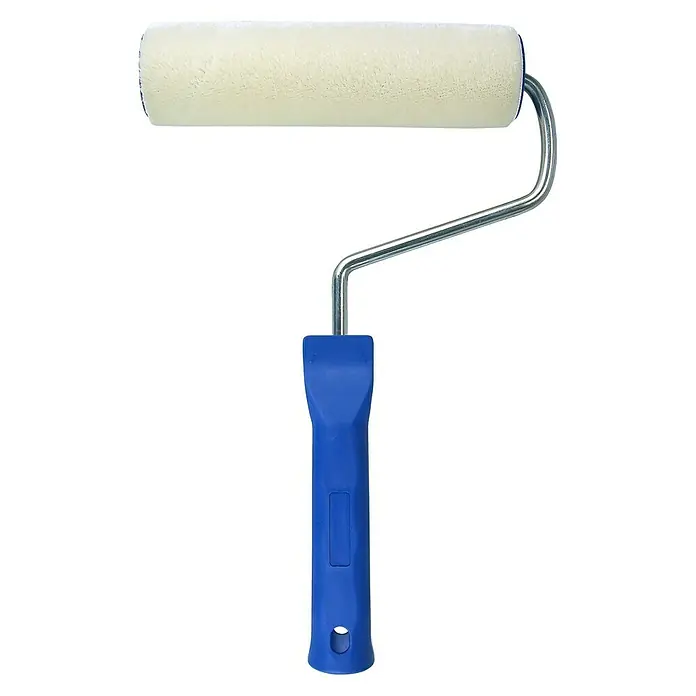 F18 Farbroller - Breite Rolle: 18 cm, Bügelstärke: 8 mm, Materialspezifizierung: Mohair - Farbroller mit blauem Griff für gleichmäßiges Auftragen von Farbe auf Wände und Oberflächen. Das Werkzeug für Heimwerker und Profis.