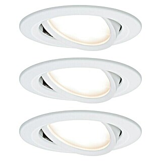 Paulmann LED-Einbauleuchten-Set Nova (6,5 W, Weiß, 3 Stk., Warmweiß, 8,4 cm)