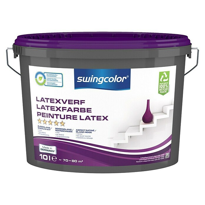 swingcolor Latexverf (Sneeuwwit, Zijdeglans, 10 l) | BAUHAUS