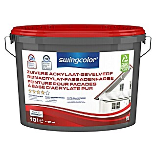 swingcolor Zuivere acrylaat gevelverf (Sneeuwwit, 10 l, Mat)