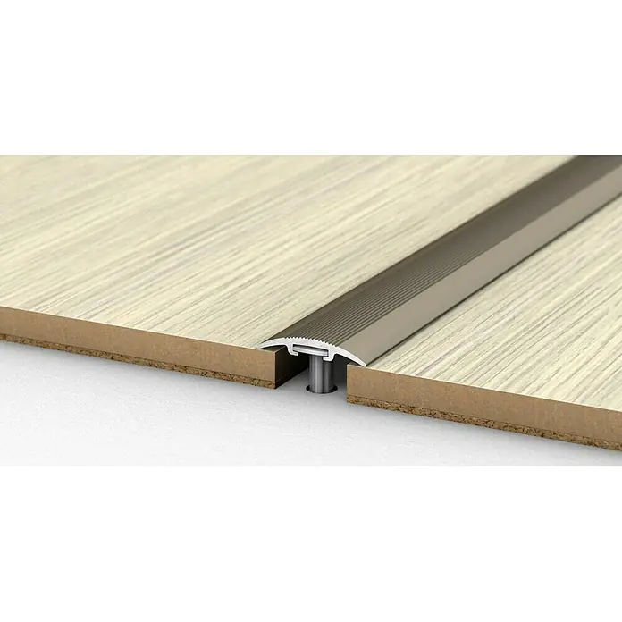 LOGOCLIC Übergangsprofil 201 - Edelstahl matt, 2,7 m x 30 mm, Montageart: Schrauben - Profil für Bodenbeläge: Elegantes Übergangsprofil aus Metall für Laminat oder Parkett, perfekte Lösung für saubere Übergänge.