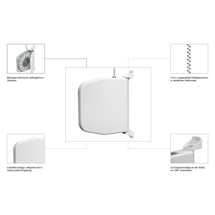 Schellenberg Rollladen-GurtwicklerAufputz, Lochabstand: 155 mm Unknown