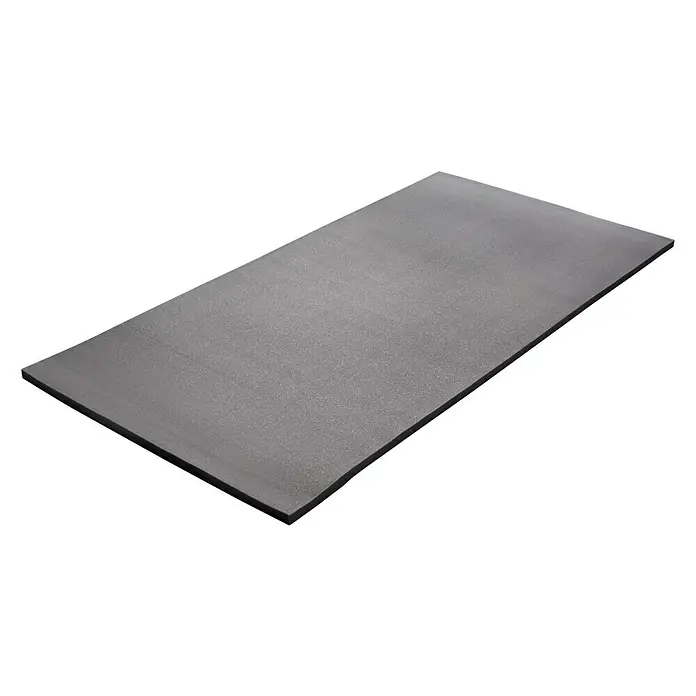 Schaumstoff Terrapur - 100 x 200 x 4 cm, PU-Schaum - Graue, rechteckige Gummimatte für Fitness oder als Unterlage, bietet Schutz und Dämpfung für Trainingsbereiche.