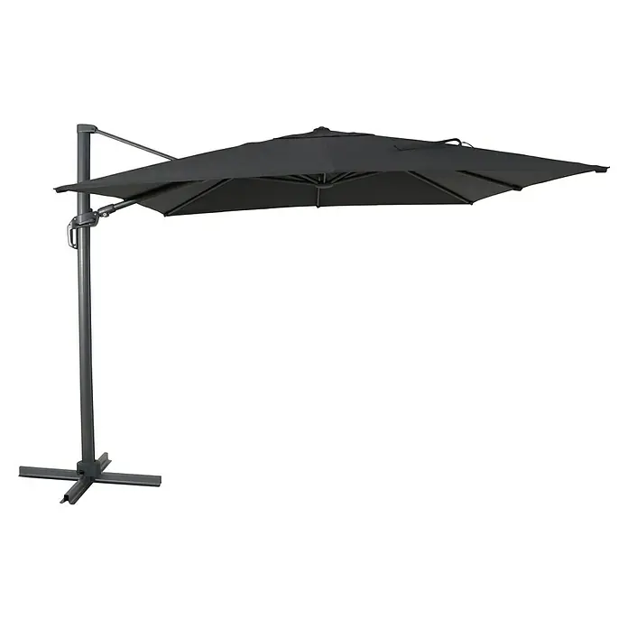 Sunfun Ersatz-Bezug Monaco - Anthrazit, Passend für: Sunfun Ampelschirmgestell Monaco 300 x 300 cm - Schwarzer Ampelschirm mit stabilem Ständer für den Garten oder die Terrasse, idealer Sonnenschutz und Schattenspender.