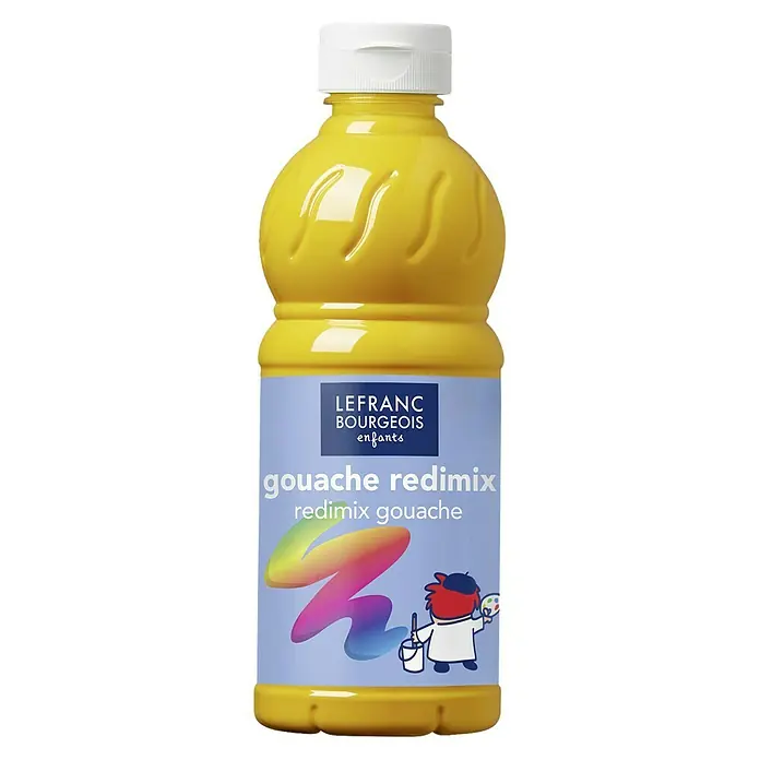 Lefranc & Bourgeois Gouachefarbe Redimix - Goldgelb, 500 ml, Flasche - Gelbe Gouache Redimix Farbe von Lefranc Bourgeois Enfant, ideal für junge Künstler. Hochwertige Farbe für kreative Projekte.