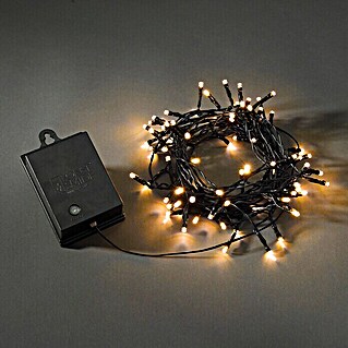 Konstsmide LED-Lichterkette (Schwarz, Außen, Lichtfarbe: Bernstein, Anzahl Leuchtmittel: 80 Stk., Batteriebetrieben)