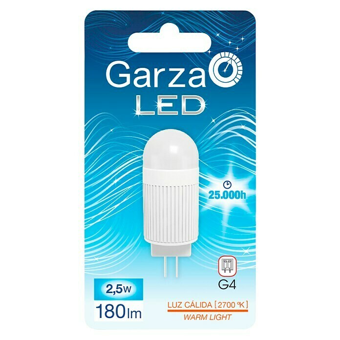 Garza Bombilla LED (2,5 W, G4, Color de luz: Blanco cálido, No regulable, Capsular)