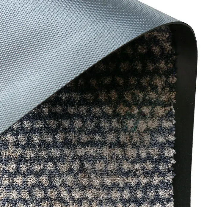 SCHÖNER WOHNEN-Kollektion Fußmatte Vintage - Anthrazit/Braun, 100 x 67 cm - Nahaufnahme einer Schmutzfangmatte mit robustem Flor und wasserdichter Rückseite, ideal für den Innenbereich.