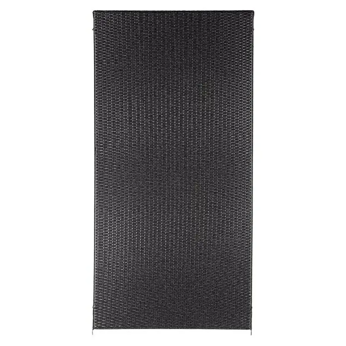 Sichtschutzelement Stockholm - 90 x 180 cm, Anthrazit - Schwarze geflochtene Gartenmatte aus wetterfestem Polyrattan für den Außenbereich, ideal als Sichtschutz oder Bodenbelag auf Terrasse und Balkon.