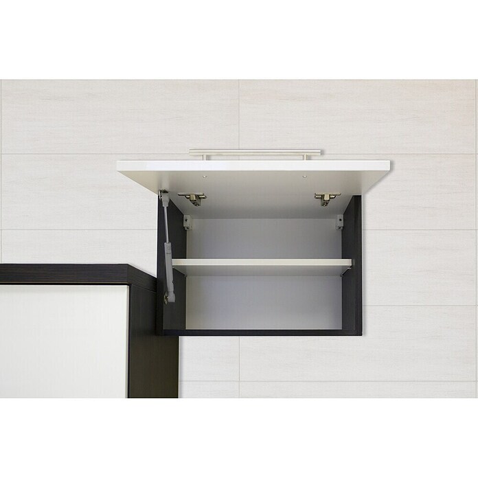 Respekta Premium Cocina de isla (Ancho: 280 cm, Con dispositivos eléctricos, Blanco de alto brillo)