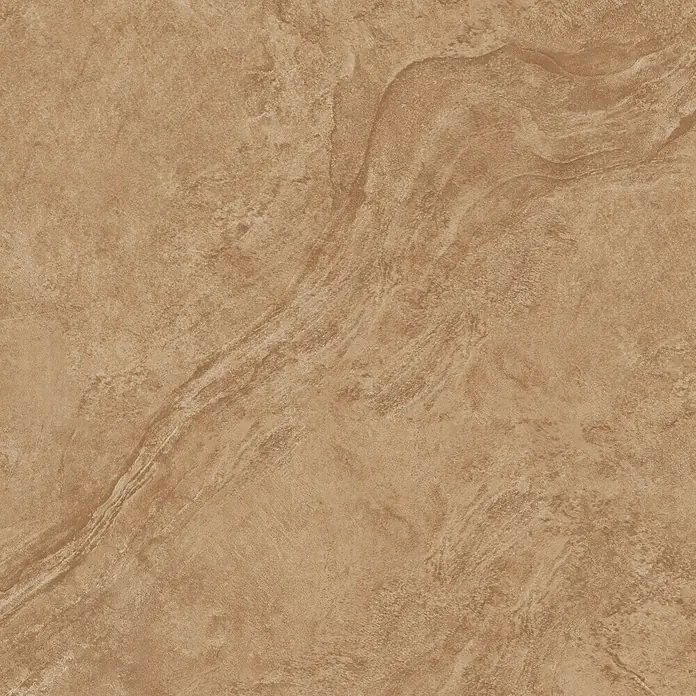 Feinsteinzeugfliese Geostone - 80 x 80 cm, Braun, Glänzend - Ein Nahaufnahme eines hellbraunen Keramikfliesenmusters mit natürlichen, marmorähnlichen Texturen für Bodenbeläge oder Wandverkleidungen.