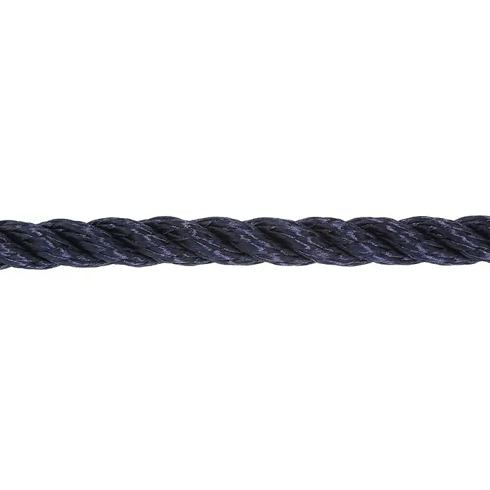 Stabilit Cuerda por metros - Diámetro: 10 mm, Plástico, Azul marino - Primer plano de una cuerda azul marino robusta, ideal para decoración náutica o sujeción resistente.