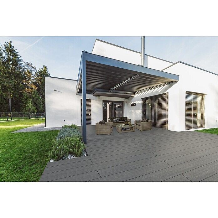 b!design WPC-Terrassendiele (Silbergrau, 300 x 21 x 2,25 cm)