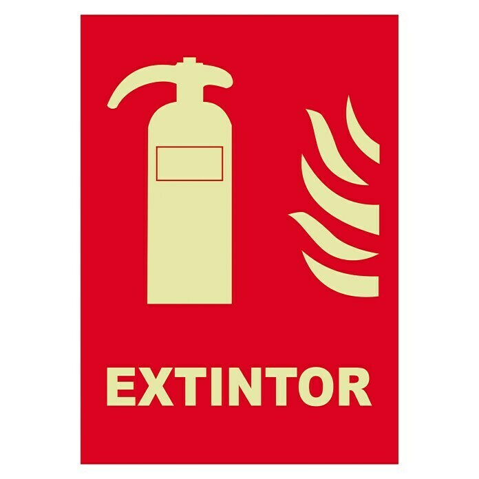 Cartel (Rojo, Extintor de incendios)