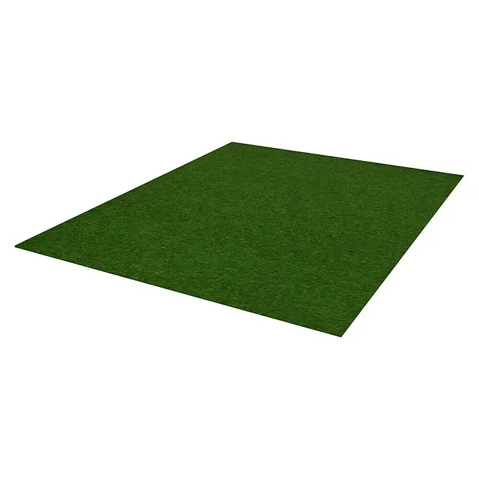 Rasenteppich200 x 100 cm, Grün - Ein rechteckiger, grüner Kunstrasenteppich auf schwarzem Hintergrund. Er ist ideal für den Garten oder den Balkon.