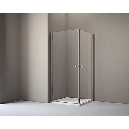 Corniche Eckdusche Light (L x B x H: 80 x 80 x 190 cm, Unbeschichtet, Silber)