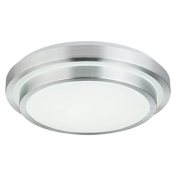 Lavida LED-Deckenleuchte rund Viano - 24 W, Ø x H: 410 mm x 10,5 cm, Weiß, Kaltweiß - Moderne LED-Deckenleuchte mit silbernem Rahmen und runder, diffuser Lichtfläche für eine gleichmäßige Ausleuchtung.