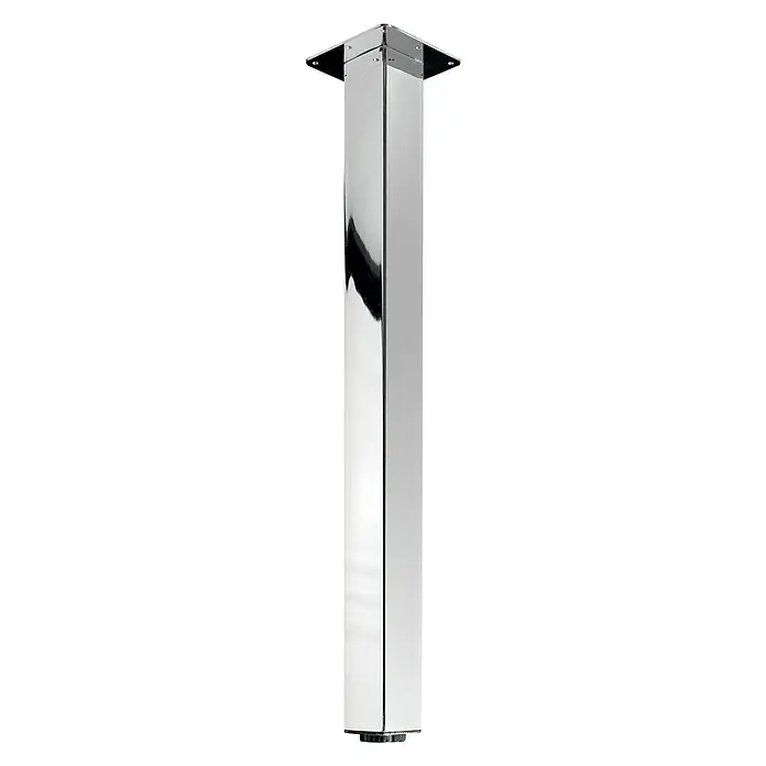 Hettich Möbelfuß MellaL x B x H: 6 x 6 x 70 cm, Traglast: 100 kg, Stahl, Silber - Glänzender, quadratischer Chrom-Tischbein mit Montageplatte, der jedem Möbelstück einen modernen Touch verleiht. Ideal für DIY-Projekte und Möbeldesign.