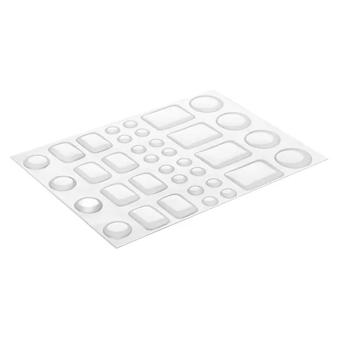 Inofix Adhesivo antideslizante 4056 - Transparente, Pegado, 36 pzs. - Topes transparentes autoadhesivos en varias formas, ideales para proteger superficies y reducir el ruido.