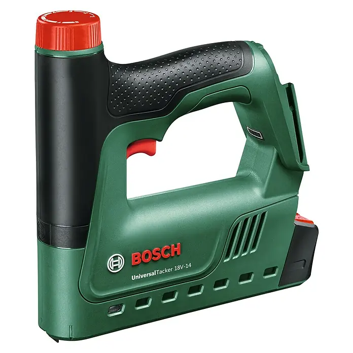 Bosch Power for All 18V Akku-Tacker UniversalTacker 18V-14 - 18 V, Ohne Akku, Klammertiefe: 6 mm - 14 mm - Der Bosch UniversalTacker 18V-14 Akkutacker in Grün und Schwarz, ideal für vielseitige Befestigungsarbeiten.