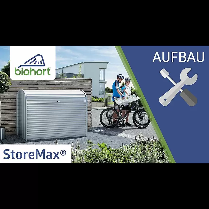 Biohort StoreMax Garten-Aufbewahrungsbox StoreMax 190 - Silber Metallic, 190 x 97 x 136 cm, Stahl - Biohort StoreMax® - Aufbau