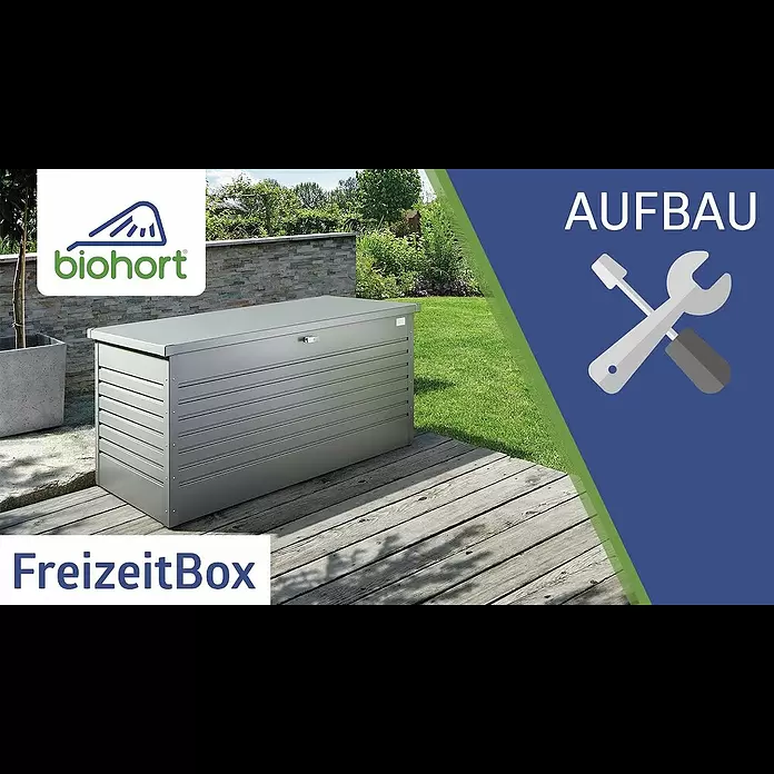 Biohort FreizeitBox Gartenbox FreizeitBox 100 - L x B x H: 101 x 46 x 61 cm, Dunkelgrau Metallic, Stahl - Biohort FreizeitBox - Aufbau