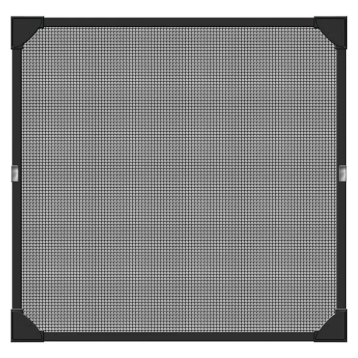 Schellenberg Insect Stop Mosquitera Flex - An x Al: 130 x 150 cm, Montaje de la mosquitera: Fijación magnética, Color bastidor: Antracita - Marco negro cuadrado de mosquitera con refuerzos metálicos en las esquinas y los lados, protegiendo contra insectos.